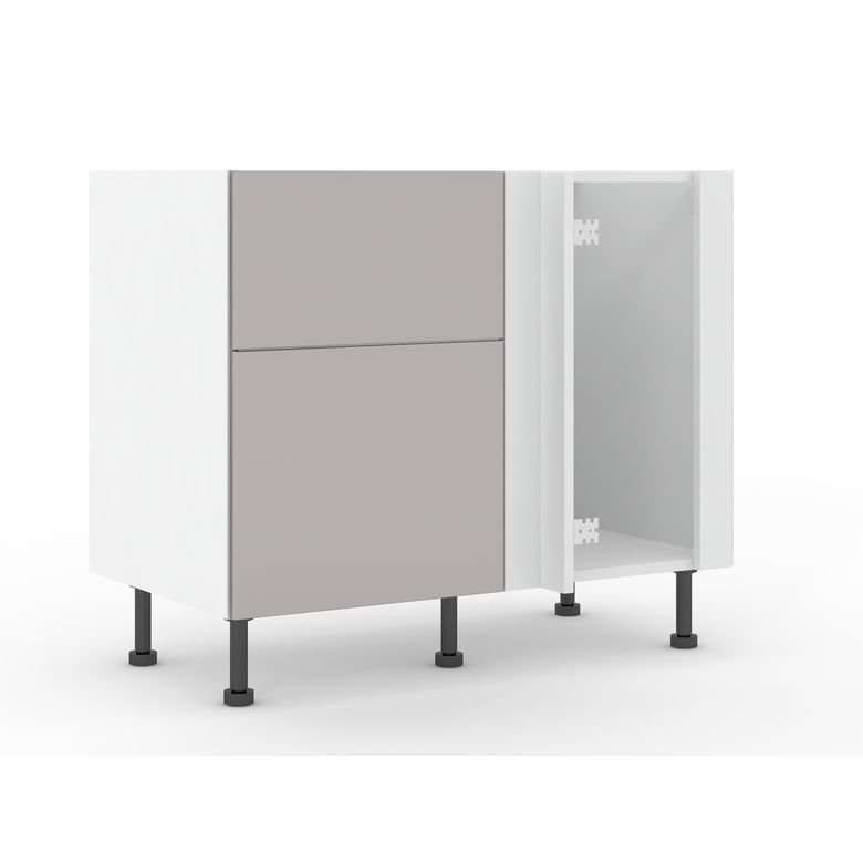 Meuble d’angle bas Twister 2 portes casseroliers, 2 paniers