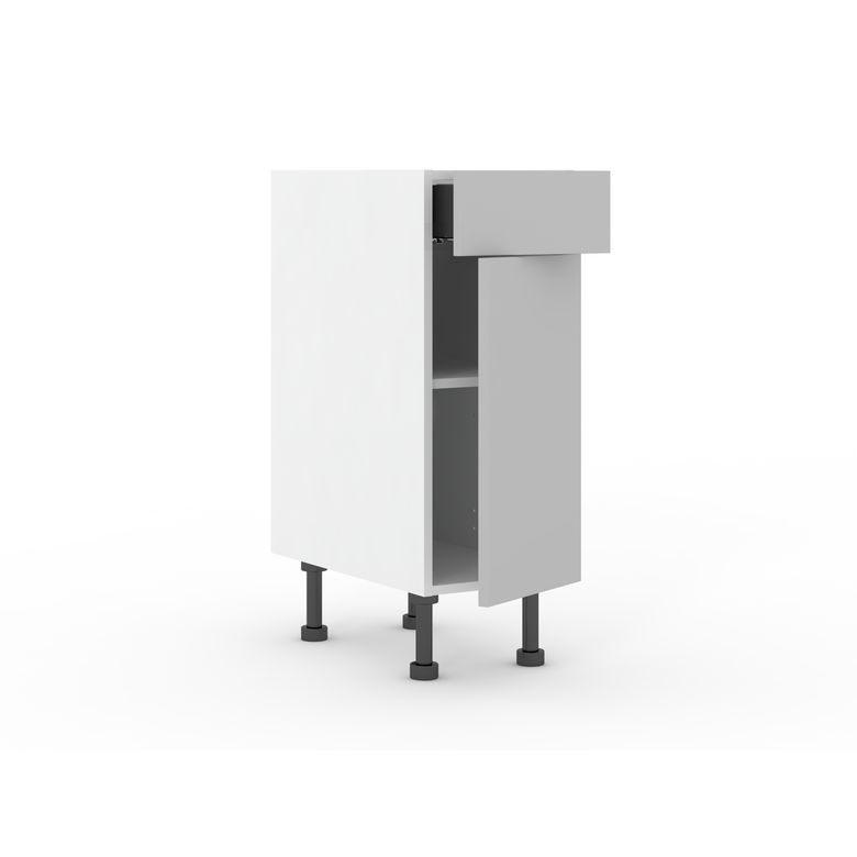 Meuble bas de rangement de cuisine petite largeur,1 porte,1 tiroir,1 tablette