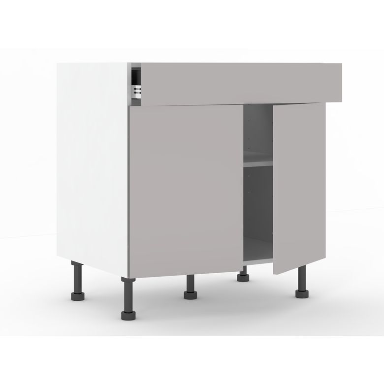 Meuble bas 2 portes, 1 tiroir, 1 tablette