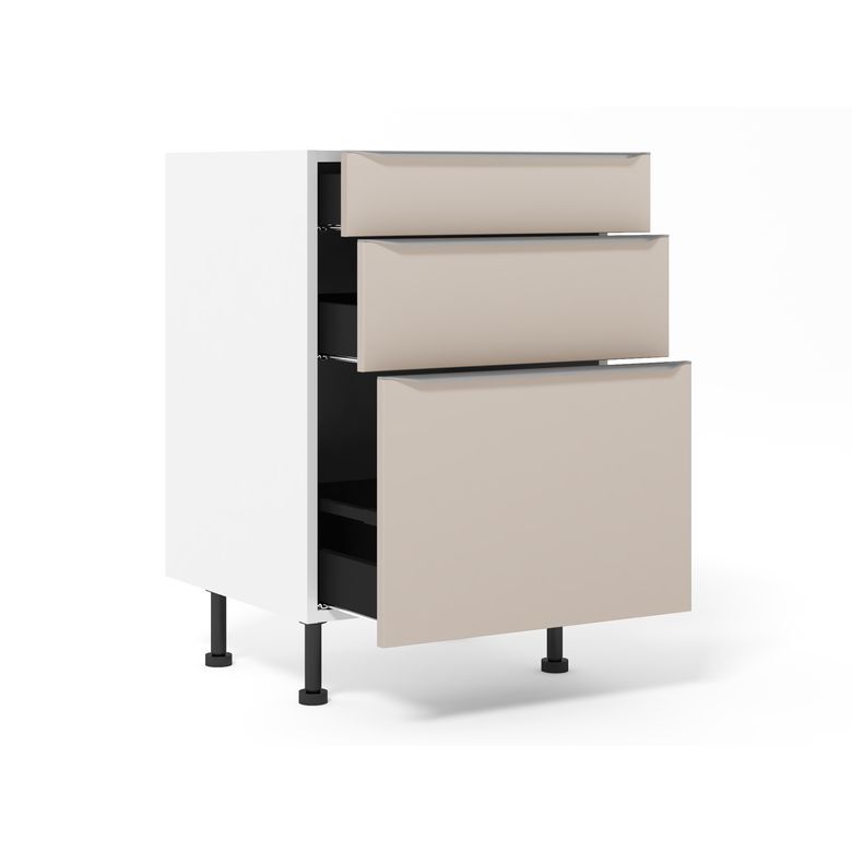 Meuble bas 1 casserolier + 2 tiroirs