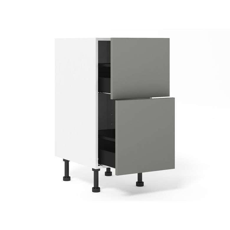 Meuble bas 2 tiroirs range-casseroles inégaux