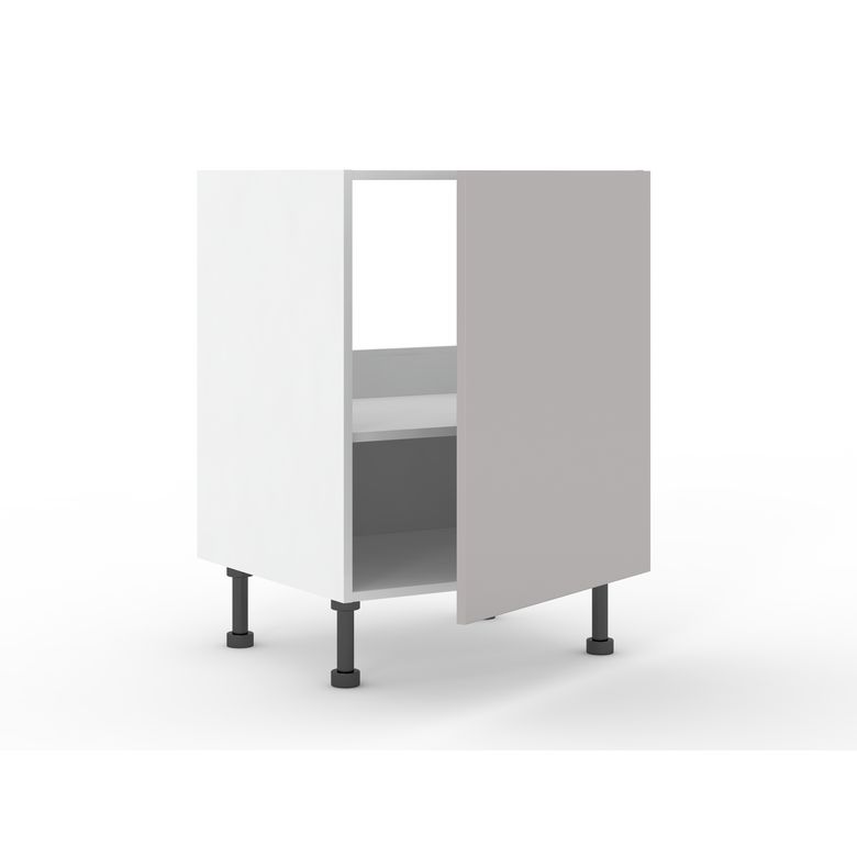 Meuble bas sous-évier 1 porte, 1 tablette, 1 fond alu