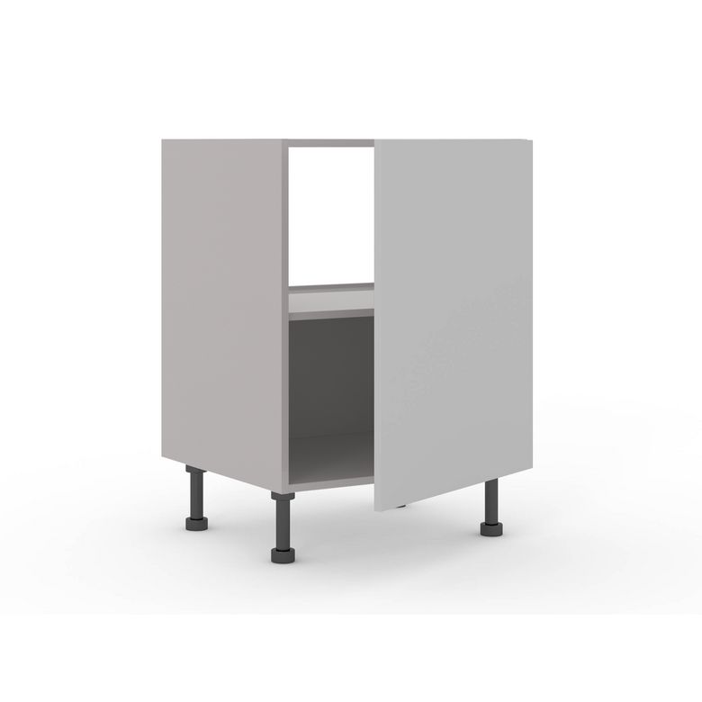 Meuble bas sous-évier 1 porte, 1 tablette, 1 fond alu