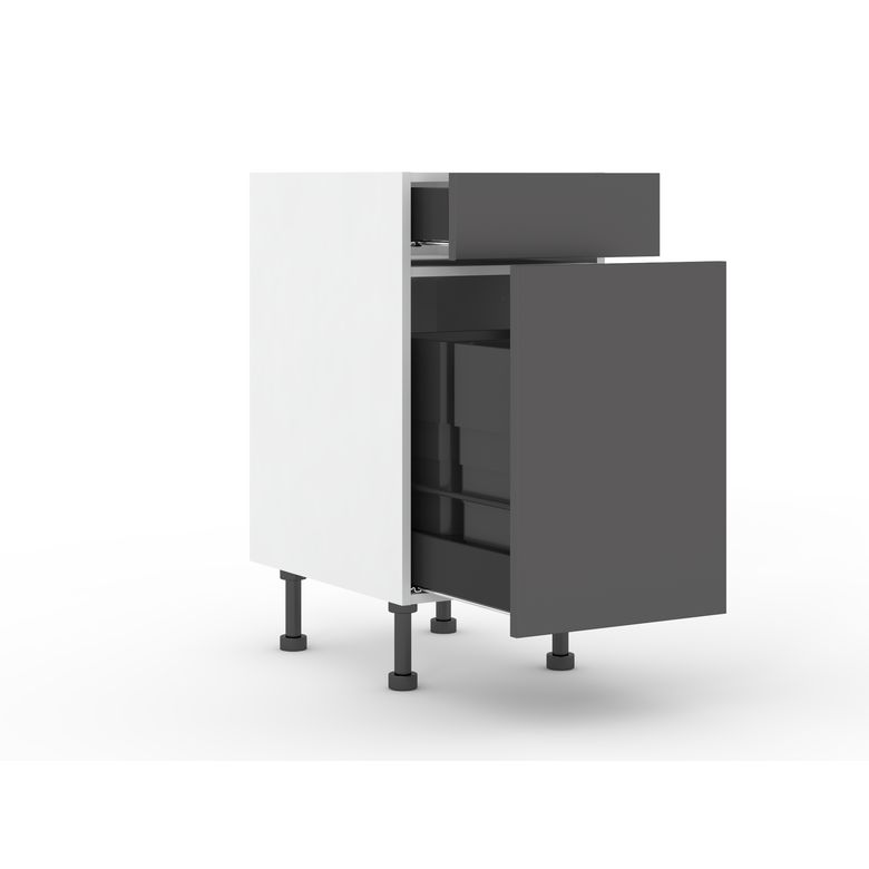 Meuble bas tri sélectif duo 1 porte, 1 tiroir