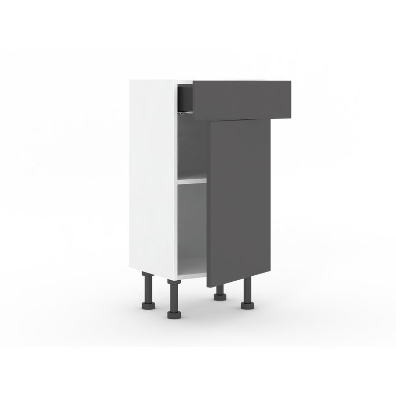 Meuble bas gain de place 1 porte, 1 tiroir, 1 tablette