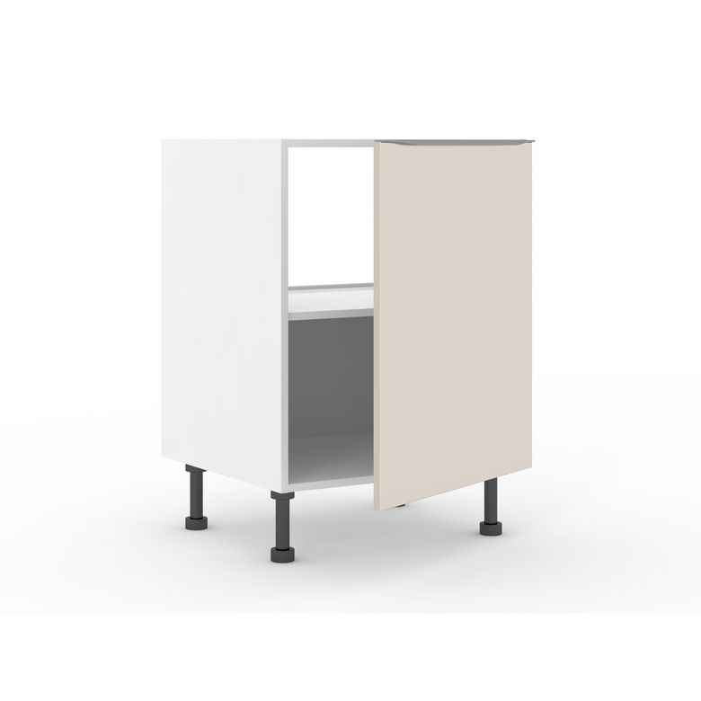 Meuble bas sous-évier 1 porte, 1 tablette, 1 fond alu