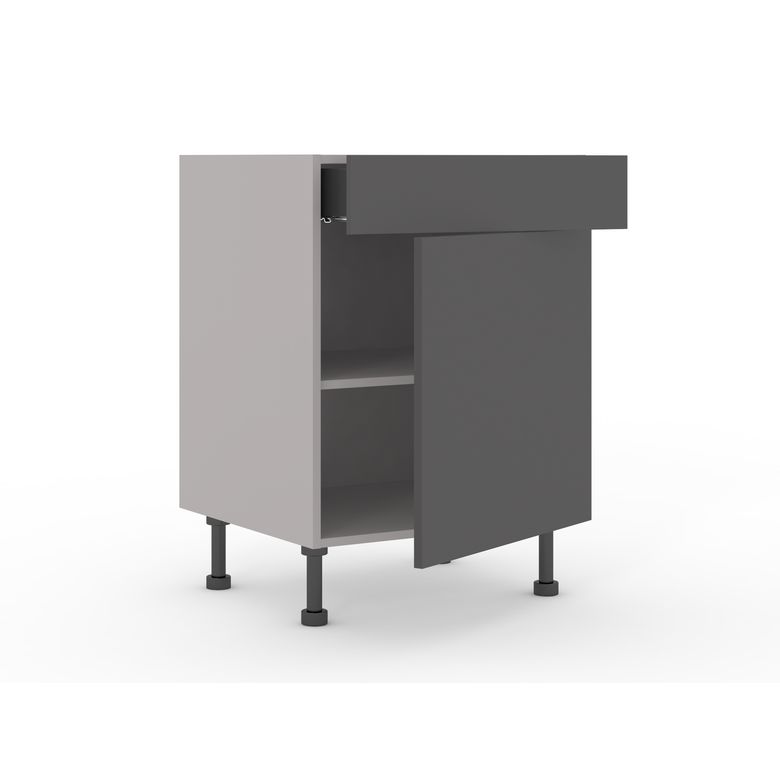 Meuble bas de rangement grande largeur 1 tiroir, 1 tablette, 1 porte