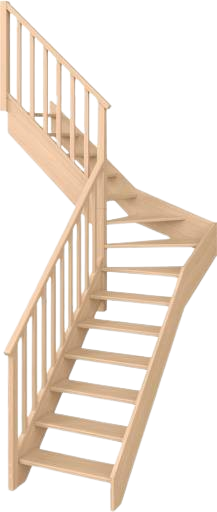 Escalier quart tournant