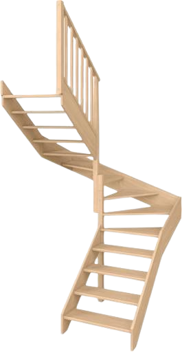 Escalier double quart tournant